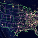 Illustration for article titled Heres a US map showing the constellation of city lights and highways